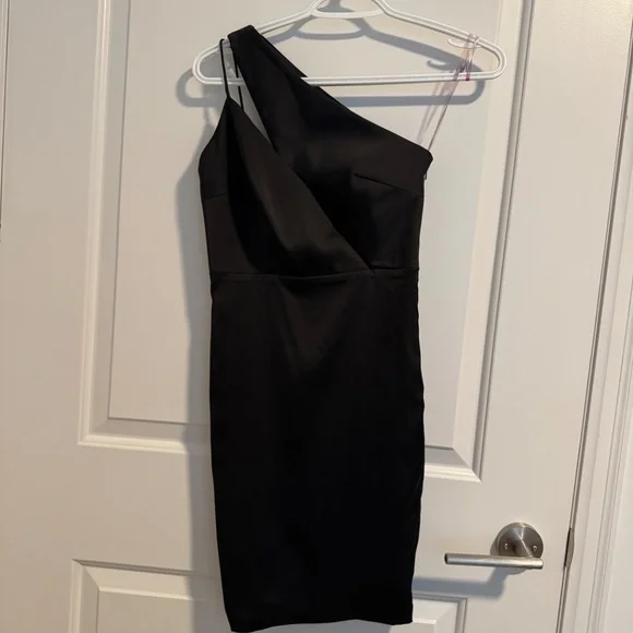 Meshki Aleena Asymmetrical Mini Dress Black XS - Picture 4 of 8